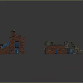 Detailed Red Brick Industrial Building Models With Factory Warehouse And Chimney