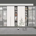 Modern Wardrobe With Glass Doors Internal Shelves Hanging Rods Drawers And LED Lighting