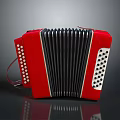 Red Accordion Daily Living Essential with Black Bellows and White Perforated Key Buttons