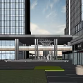 Modern Office Building Office Building Micro-signal 3d model