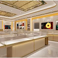 Jewelry Store Luxurious Interior With Glass Display Cases And Elegant Lighting Counters