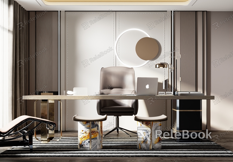 Light Luxury Desk and Chair model