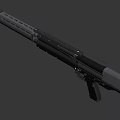 Tactical Pump Action Shotgun Featuring Black Top Rail And Gray Metal Body Structure