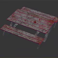 Wooden Pallet Furniture With Stacked Rustic Planks And Distressed Red Marks For Industrial Home Decor