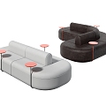 Double-sided shaped sofa 3d model