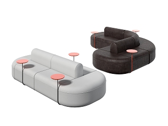 Double-sided shaped sofa 3d model