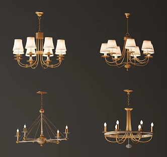 American chandelier decorative lamp 3d model