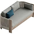 Middle-style double sofa 3d model