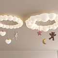Cute Cloud Shaped Kids Room Ceiling Lights With Rabbit Star Moon Bear Heart Decorations