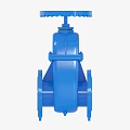Blue Industrial Gate Valve with Flanged Ends and Handwheel Operation