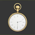 Vintage Golden Pocket Watch with White Dial and Roman Numeral Design