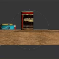 Assorted Canned Food Items Arranged on Wooden Tray with White Cloth