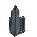 Modern Skyscraper Architectural Design With Glass Facade Multiple Towers And Spire Structure