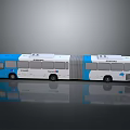 Blue And White Articulated City Bus With Citibus Logo And Multiple Windows