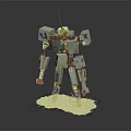 Purple And White Robot Model Built With Mechanical Arms Legs And Antenna On White Base