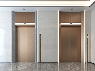 modern elevator hall 3d model