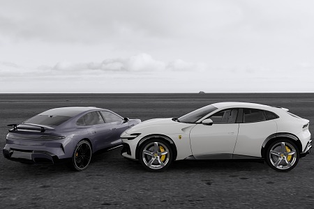 Luxury Ferrari VS Xiaomi Cars 3d model