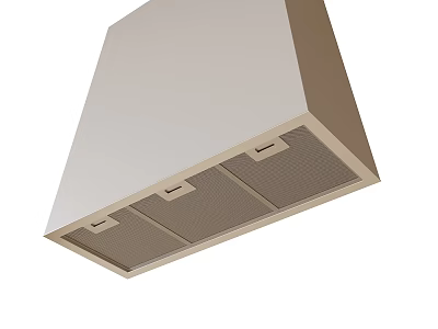 Modern Beige Kitchen Range Hood With Efficient Ventilation And Filter Design 3d model