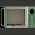 Green Computer PC Case With Open Door Control Panel And Digital 3d model