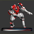 Smart Robot Featuring Red And White Mechanical Design On Black Display Base