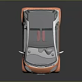 Orange and White Small Compact Two Seater Car with Modern Design and Transparent Roof