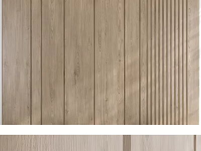 Wooden Wall With Different Textured Wooden Panels 3d model