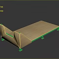 Modern Wooden Platform Structure With Green Supports And Smooth Surface Design
