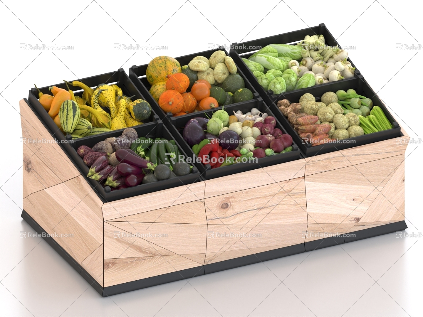 Vegetable stall fruit stall morning market food 3d model