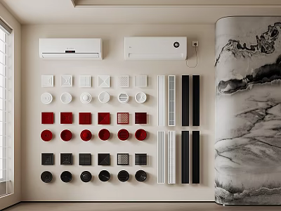 Modern Air Conditioner Vents with Various Colors and Stylish Design Options 3d model