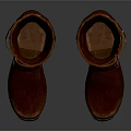 Classic Brown Leather Long Boots with Buckle Strap Design and Smooth Finish