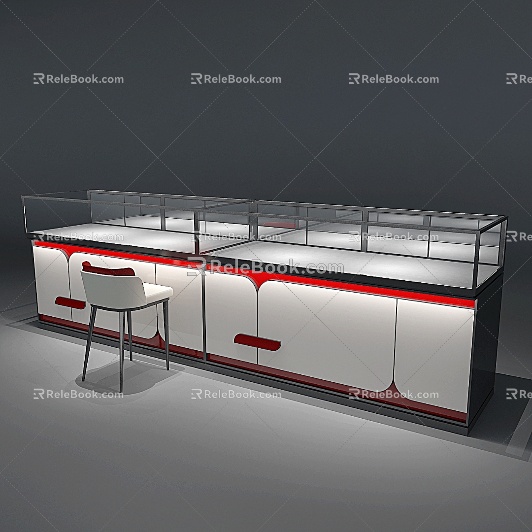 Jewelry Counter Jewelry Display Cabinet Jewelry Store 3d model