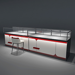 Jewelry Counter Jewelry Display Cabinet Jewelry Store 3d model