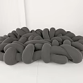 Gray Knotted Rope Design Large Sectional Sofa In Modern Minimalist Bright Room Interior