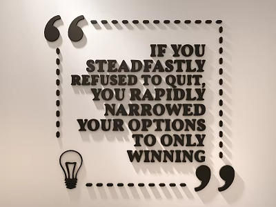 Inspirational Quote Wall Decor With Light Bulb Design And Motivational Message Hanging 3d model