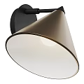 Modern Conical Wall Lamps With Black And Brass Metal Shades