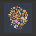 Assorted Delicious Foods Including Bread Cakes Cookies Fruits Donuts And Pastries