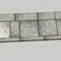 Modern Floor Tile Green Slab Brick Path Sofa Couch 3d model