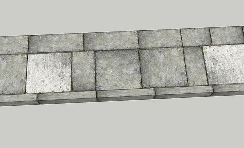 Modern Floor Tile Green Slab Brick Path Sofa Couch 3d model