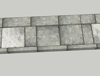 Modern Floor Tile Green Slab Brick Path Sofa Couch 3d model