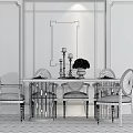 Elegant Modern Dining Table Set With Gold Frame Upholstered Chairs And Yellow Flowers