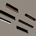 Modern Black Linear LED Light Fixture Combination with Various Lengths and Sleek Design