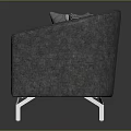 Stylish Gray Upholstered Modern Sofa With Decorative Pillows And Metal Legs