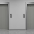 Modern Elevator Hallway Interior With Two Elevator Doors Control Panels And White Walls