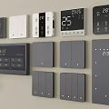 Various Modern Switch Panels Featuring Smart Control Temperature Display And Wall Mounted Design