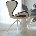 Modern Office Desk With Glass Top White Frame Computer Monitor Headphones And Mesh Organizer