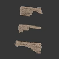 Decorative Stone Wall 3D Model Design For Natural Landscape Elements