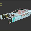 Futuristic Concept Vehicle with Light Blue White Body Transparent Cockpit and Streamlined Design