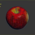 Juicy Fresh Red Apple with Water Droplets Red and Yellow Color on Gray Background