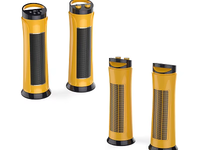 Yellow Tower Appliances With Modern Design And Black Accents For Home Use 3d model