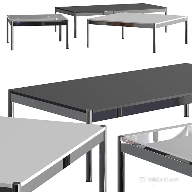 Modern Coffee Table Designs With Metal Frame And Multiple Tabletop Styles 3d model